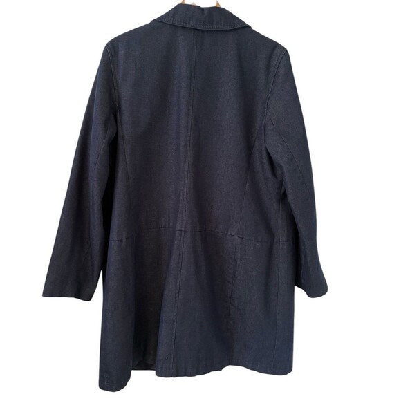 VTG GAP Mid Length Denim Double Breasted Trench Coat Women's Size XL Dark Wash - Picture 3 of 16